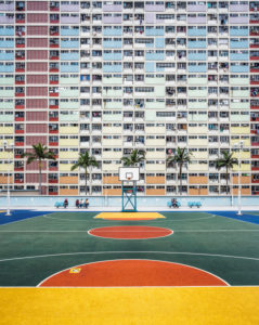 China, Hong Kong, Colorful colors in courtyard on sports field China, Hong Kong, Colorful colors in courtyard on sports field